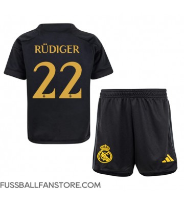 Real Madrid Antonio Rudiger #22 Replik 3rd trikot Kinder 2023-24 Kurzarm (+ Kurze Hosen)